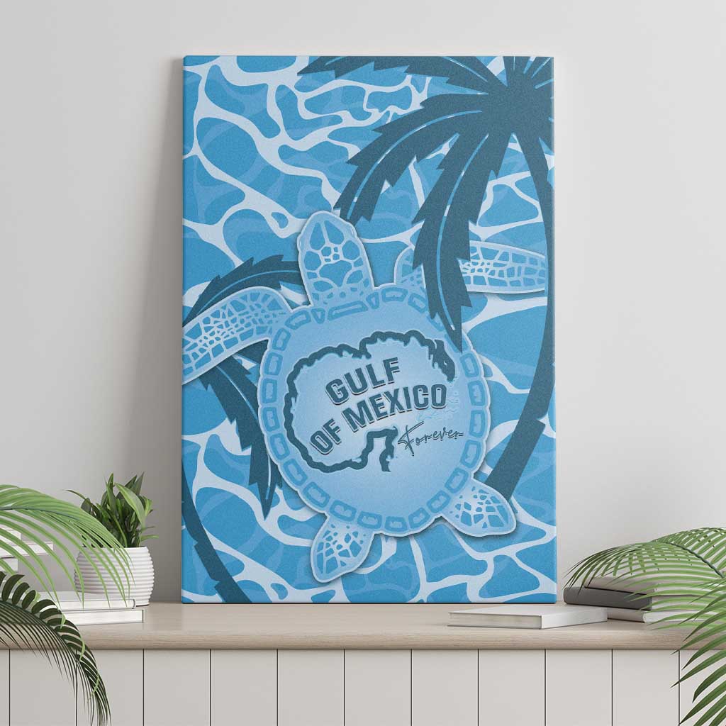 Gulf of Mexico Forever Canvas Wall Art Mexican Turtle Blue Version