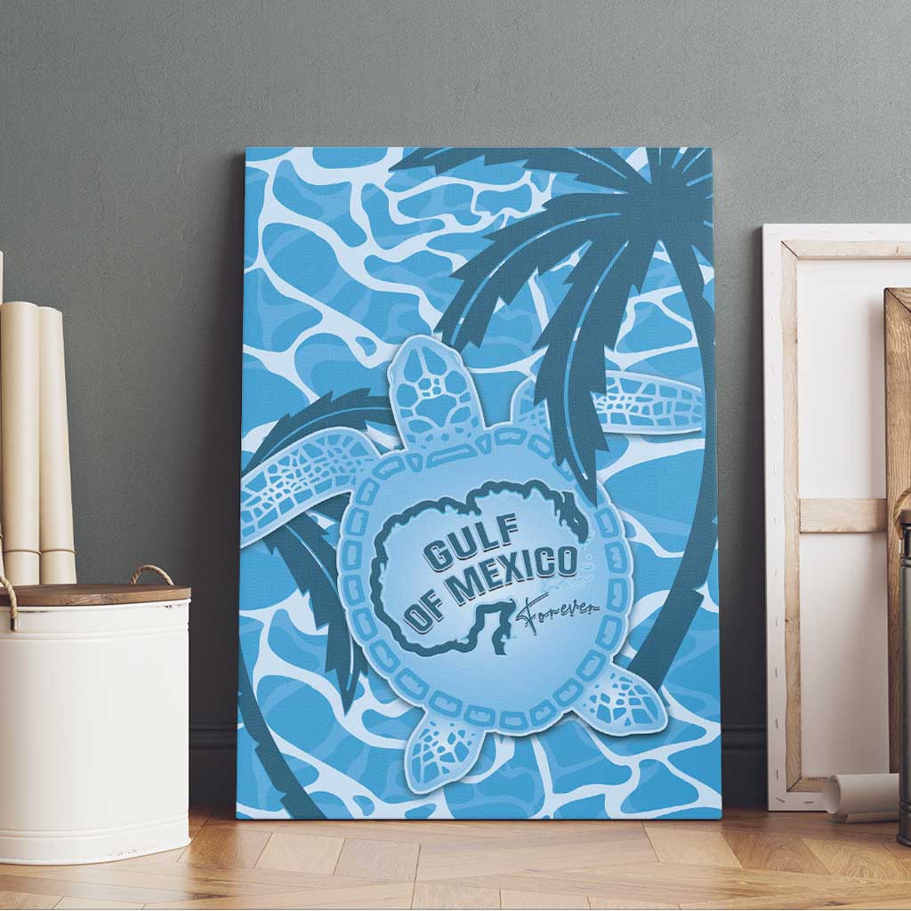 Gulf of Mexico Forever Canvas Wall Art Mexican Turtle Blue Version
