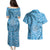 Gulf of Mexico Forever Couples Matching Puletasi and Hawaiian Shirt Mexican Turtle Blue Version