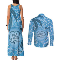Gulf of Mexico Forever Couples Matching Tank Maxi Dress and Long Sleeve Button Shirt Mexican Turtle Blue Version