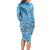Gulf of Mexico Forever Family Matching Long Sleeve Bodycon Dress and Hawaiian Shirt Mexican Turtle Blue Version
