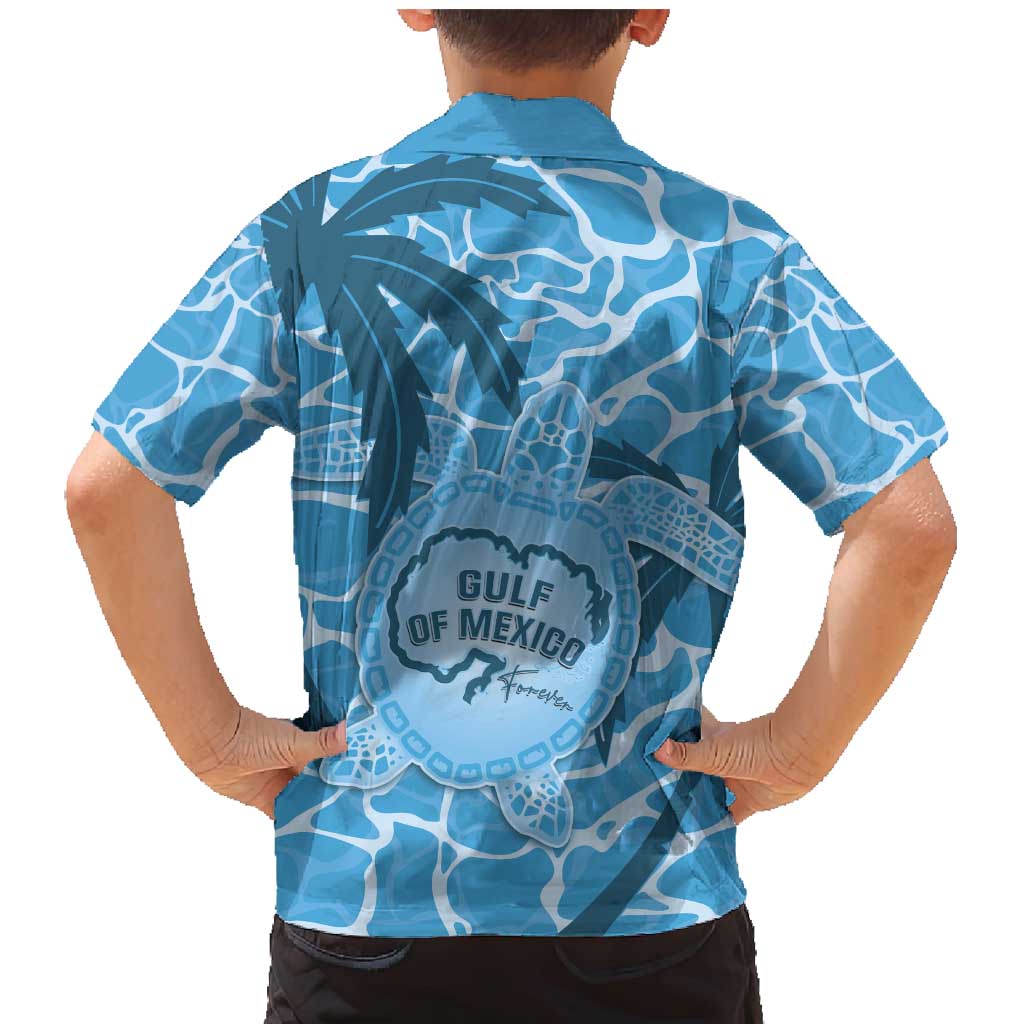 Gulf of Mexico Forever Family Matching Mermaid Dress and Hawaiian Shirt Mexican Turtle Blue Version