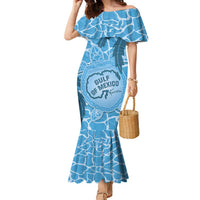 Gulf of Mexico Forever Family Matching Mermaid Dress and Hawaiian Shirt Mexican Turtle Blue Version