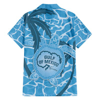 Gulf of Mexico Forever Family Matching Off The Shoulder Long Sleeve Dress and Hawaiian Shirt Mexican Turtle Blue Version