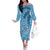 Gulf of Mexico Forever Family Matching Off The Shoulder Long Sleeve Dress and Hawaiian Shirt Mexican Turtle Blue Version