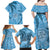 Gulf of Mexico Forever Family Matching Off Shoulder Maxi Dress and Hawaiian Shirt Mexican Turtle Blue Version