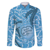 Gulf of Mexico Forever Family Matching Puletasi and Hawaiian Shirt Mexican Turtle Blue Version
