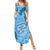 Gulf of Mexico Forever Family Matching Summer Maxi Dress and Hawaiian Shirt Mexican Turtle Blue Version