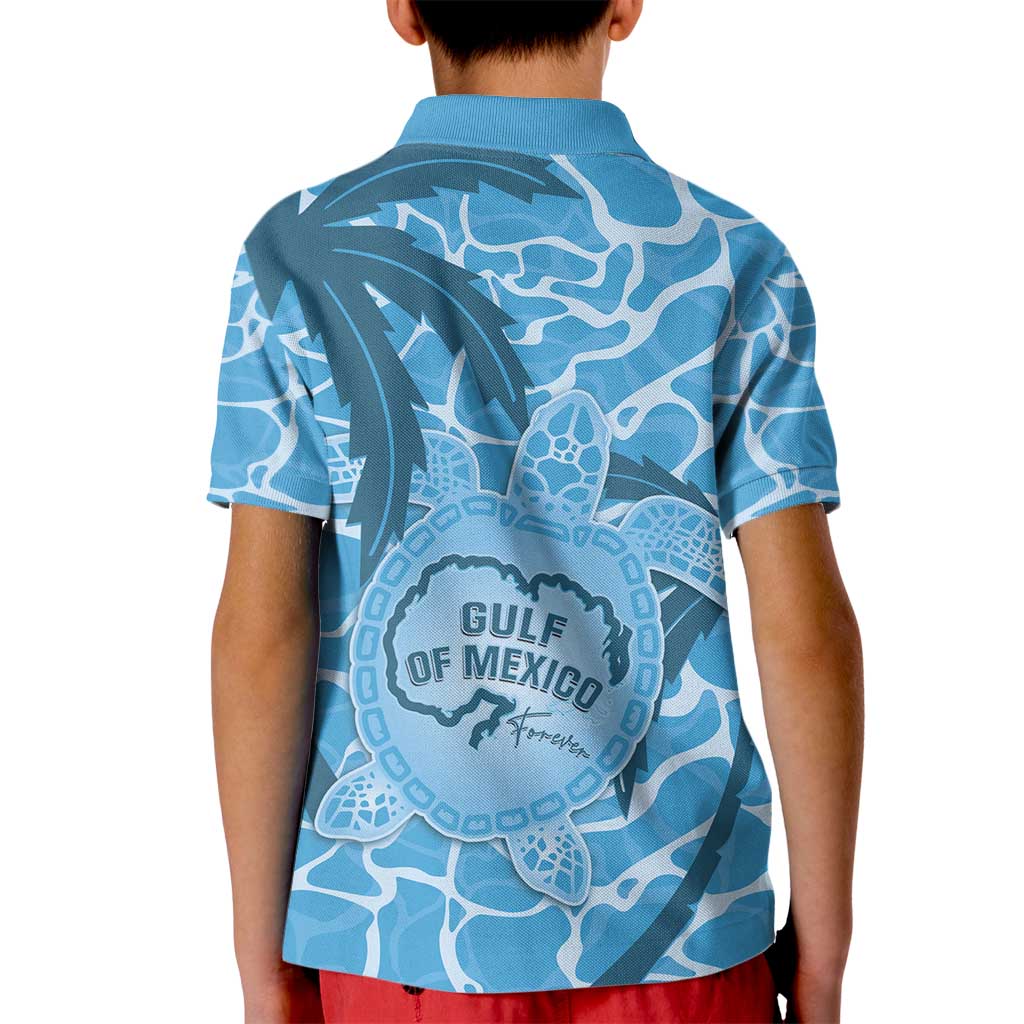 Gulf of Mexico Forever Kid Polo Shirt Mexican Turtle Blue Version