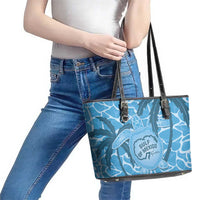 Gulf of Mexico Forever Leather Tote Bag Mexican Turtle Blue Version