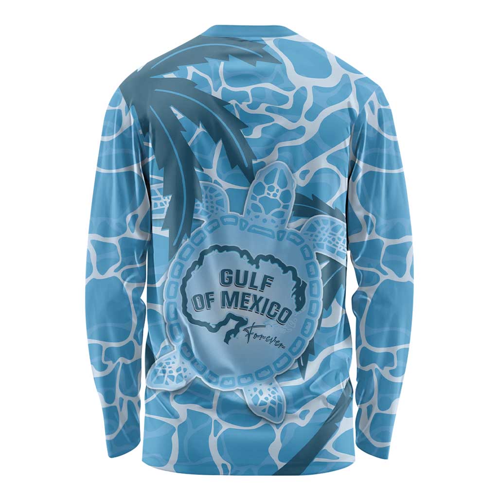 Gulf of Mexico Forever Long Sleeve Shirt Mexican Turtle Blue Version