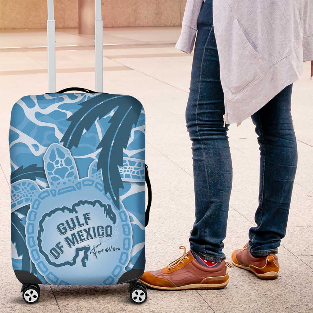 Gulf of Mexico Forever Luggage Cover Mexican Turtle Blue Version