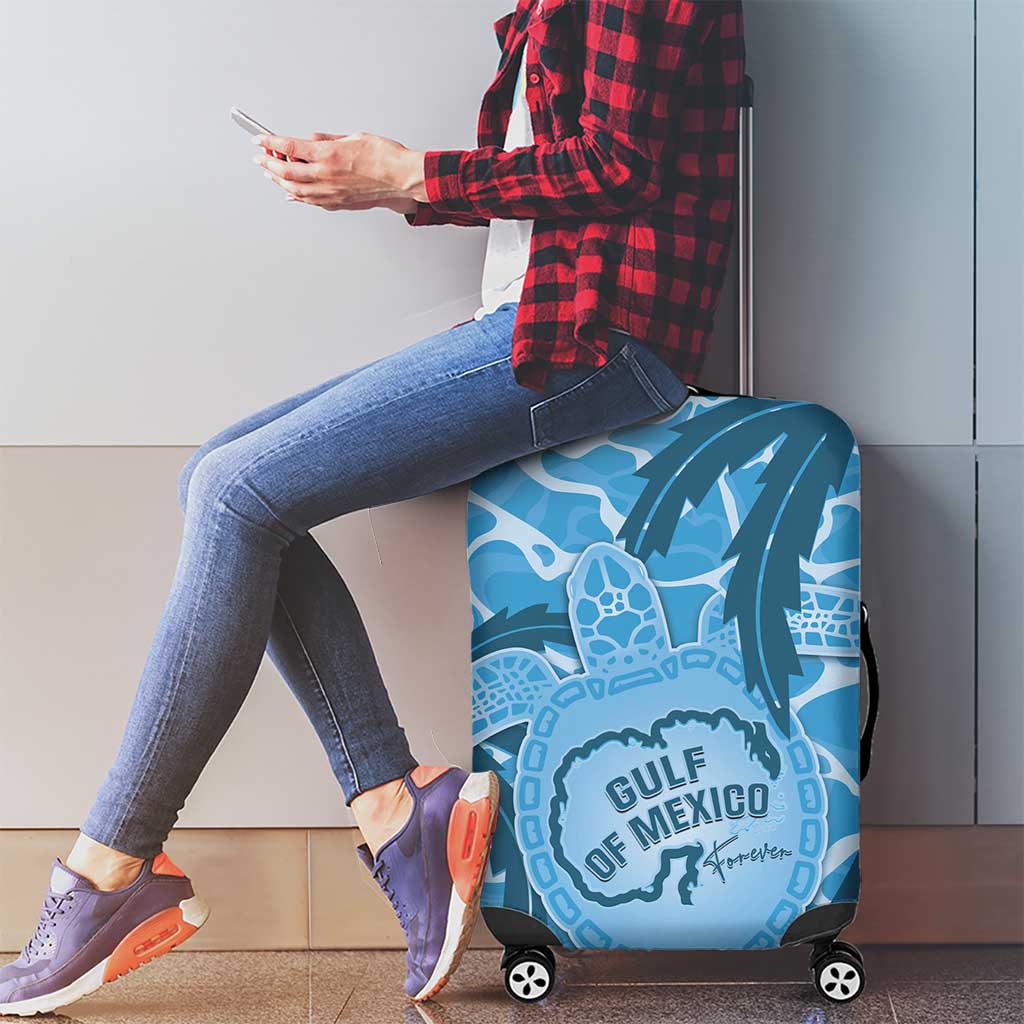 Gulf of Mexico Forever Luggage Cover Mexican Turtle Blue Version
