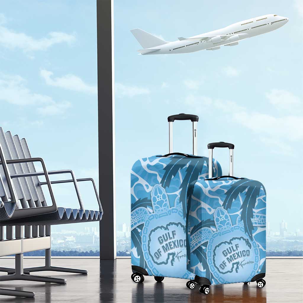 Gulf of Mexico Forever Luggage Cover Mexican Turtle Blue Version