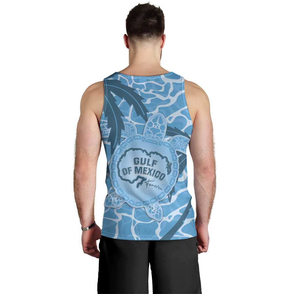 Gulf of Mexico Forever Men Tank Top Mexican Turtle Blue Version