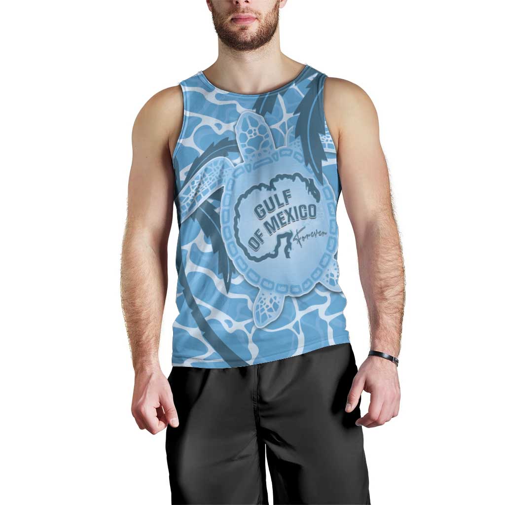 Gulf of Mexico Forever Men Tank Top Mexican Turtle Blue Version