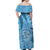 Gulf of Mexico Forever Off Shoulder Maxi Dress Mexican Turtle Blue Version