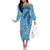 Gulf of Mexico Forever Off The Shoulder Long Sleeve Dress Mexican Turtle Blue Version