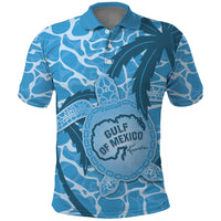Gulf of Mexico Forever Polo Shirt Mexican Turtle Blue Version
