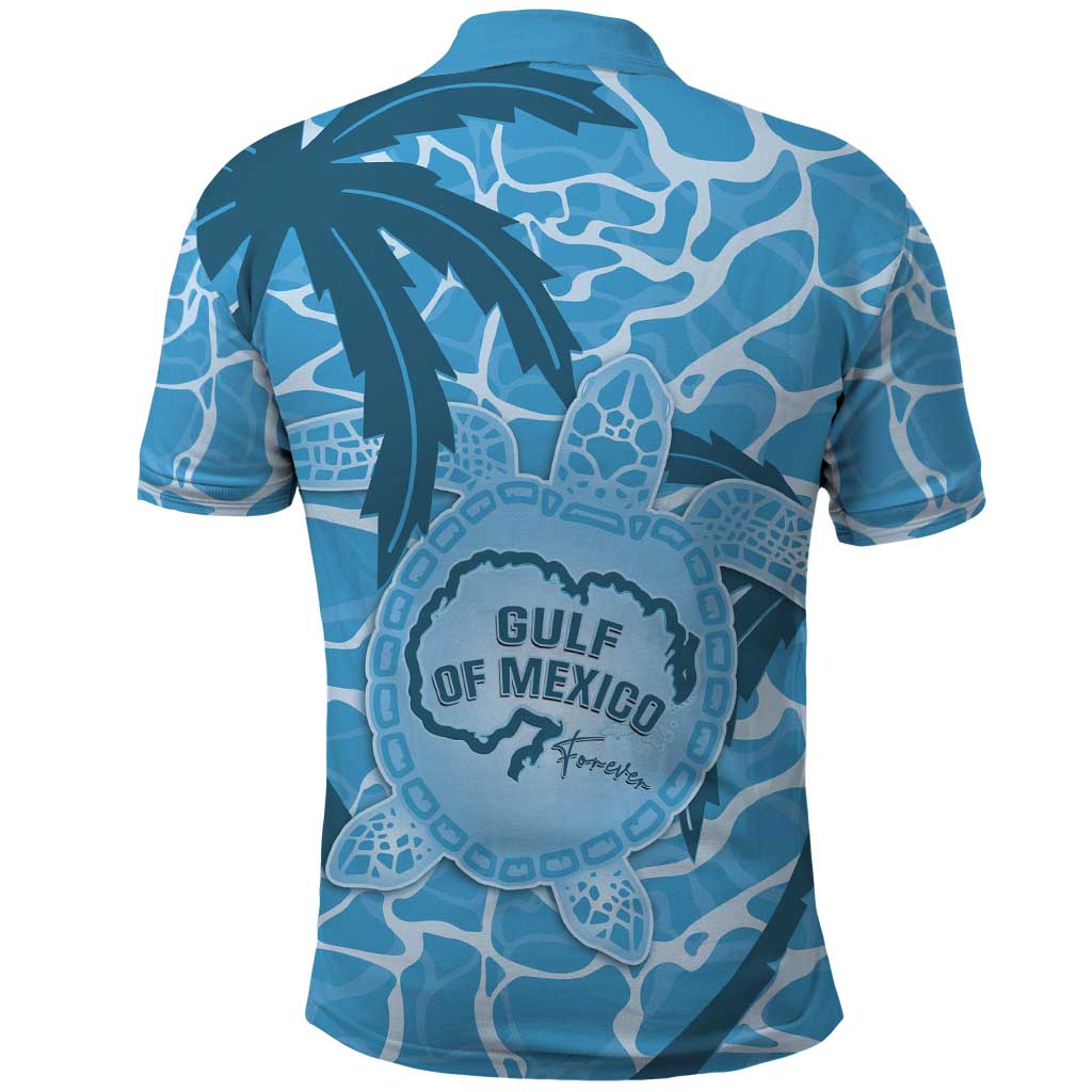 Gulf of Mexico Forever Polo Shirt Mexican Turtle Blue Version