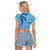 Gulf of Mexico Forever Raglan Cropped T Shirt Mexican Turtle Blue Version