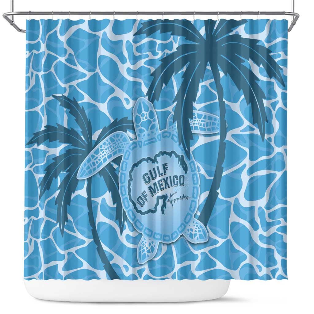 Gulf of Mexico Forever Shower Curtain Mexican Turtle Blue Version