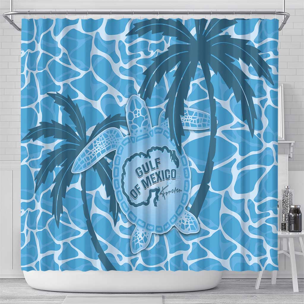 Gulf of Mexico Forever Shower Curtain Mexican Turtle Blue Version