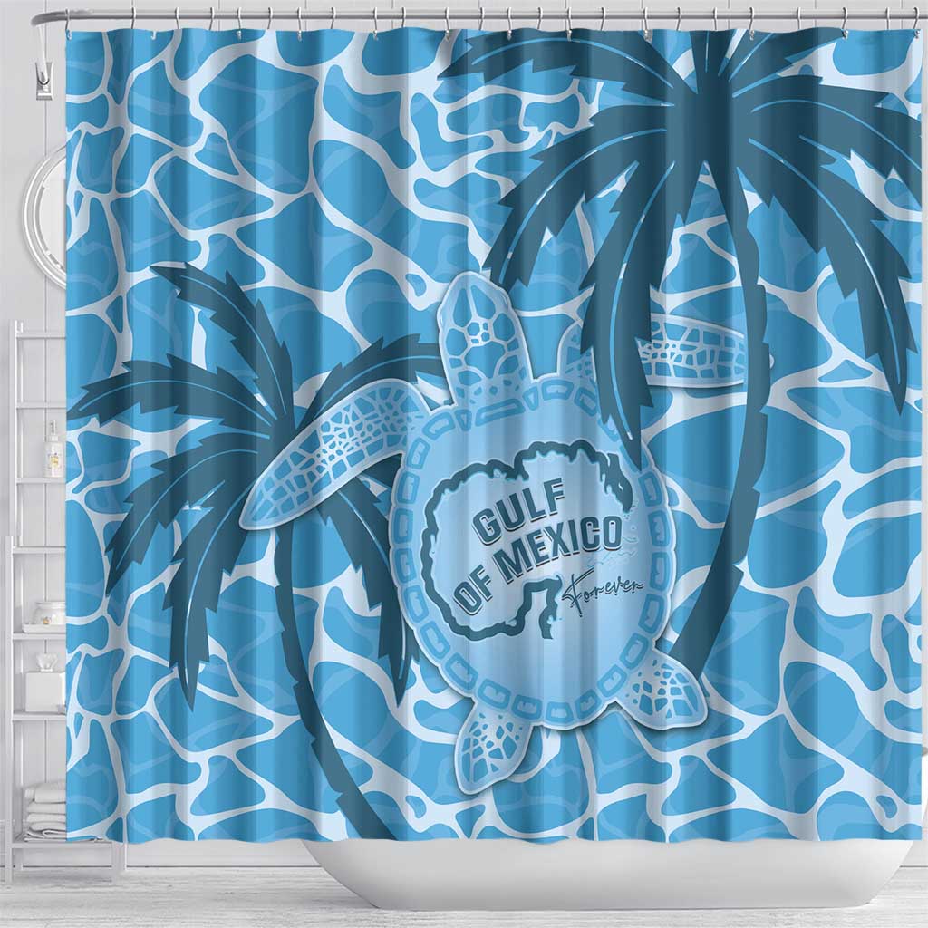 Gulf of Mexico Forever Shower Curtain Mexican Turtle Blue Version