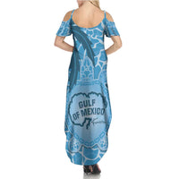 Gulf of Mexico Forever Summer Maxi Dress Mexican Turtle Blue Version