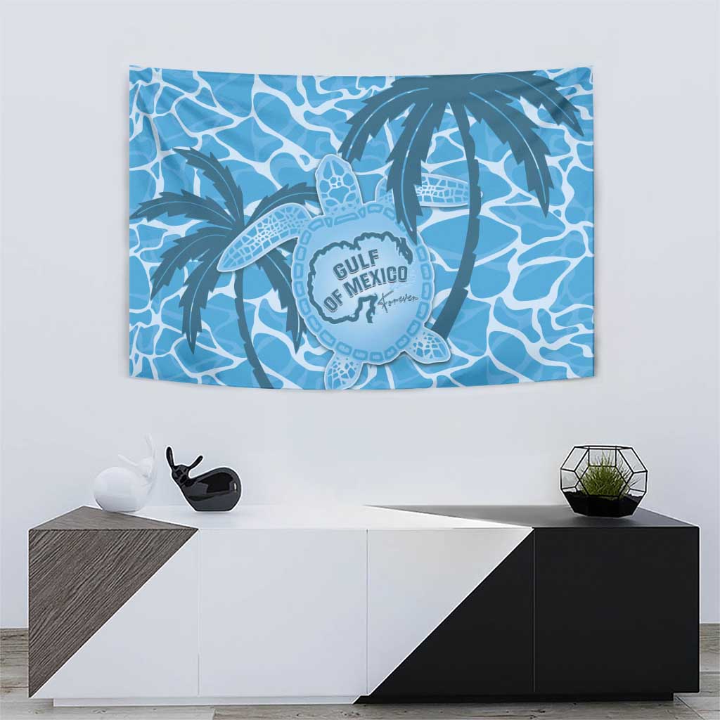 Gulf of Mexico Forever Tapestry Mexican Turtle Blue Version