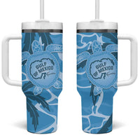 Gulf of Mexico Forever Tumbler With Handle Mexican Turtle Blue Version