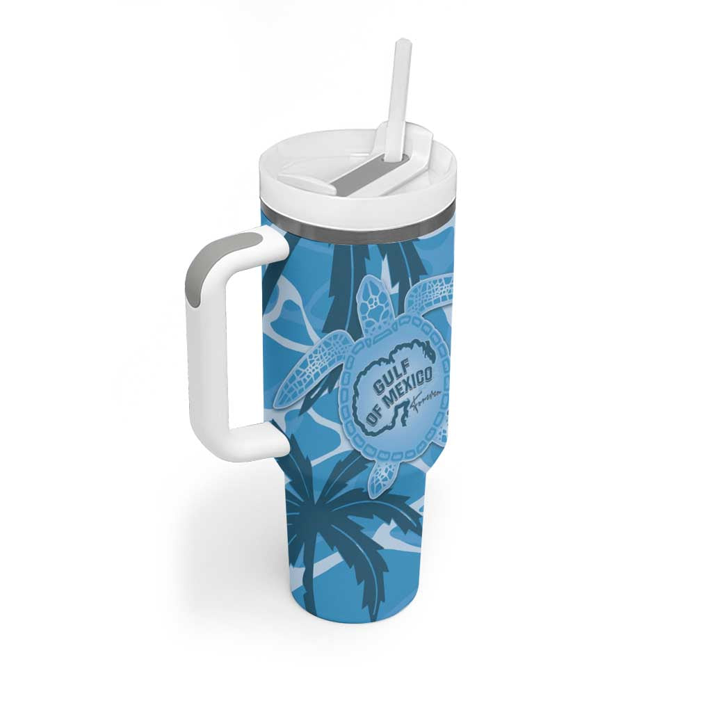 Gulf of Mexico Forever Tumbler With Handle Mexican Turtle Blue Version