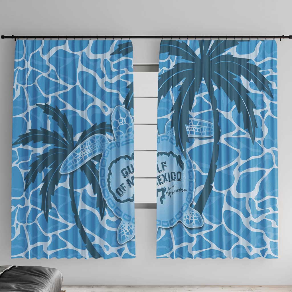 Gulf of Mexico Forever Window Curtain Mexican Turtle Blue Version