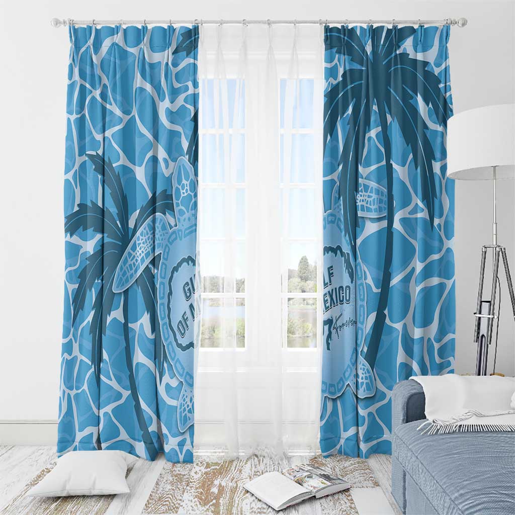Gulf of Mexico Forever Window Curtain Mexican Turtle Blue Version