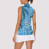 Gulf of Mexico Forever Women Sleeveless Polo Shirt Mexican Turtle Blue Version