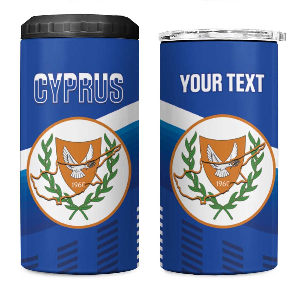 Custom Cyprus Football 4 in 1 Can Cooler Tumbler Go Champions