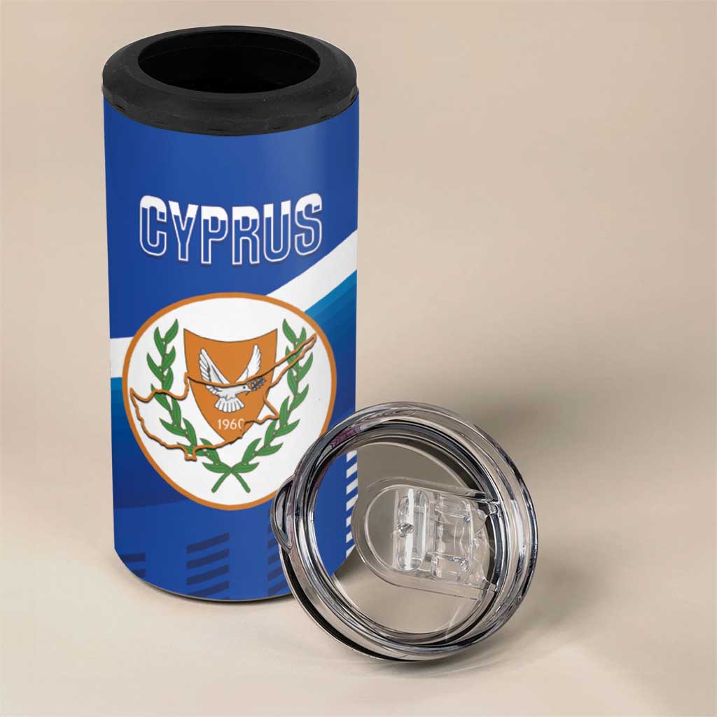 Custom Cyprus Football 4 in 1 Can Cooler Tumbler Go Champions