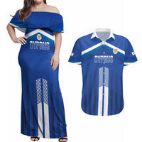 Custom Cyprus Football Couples Matching Off Shoulder Maxi Dress and Hawaiian Shirt Go Champions