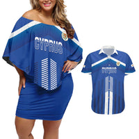 Custom Cyprus Football Couples Matching Off Shoulder Short Dress and Hawaiian Shirt Go Champions