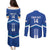 Custom Cyprus Football Couples Matching Puletasi and Long Sleeve Button Shirt Go Champions