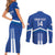 Custom Cyprus Football Couples Matching Short Sleeve Bodycon Dress and Long Sleeve Button Shirt Go Champions