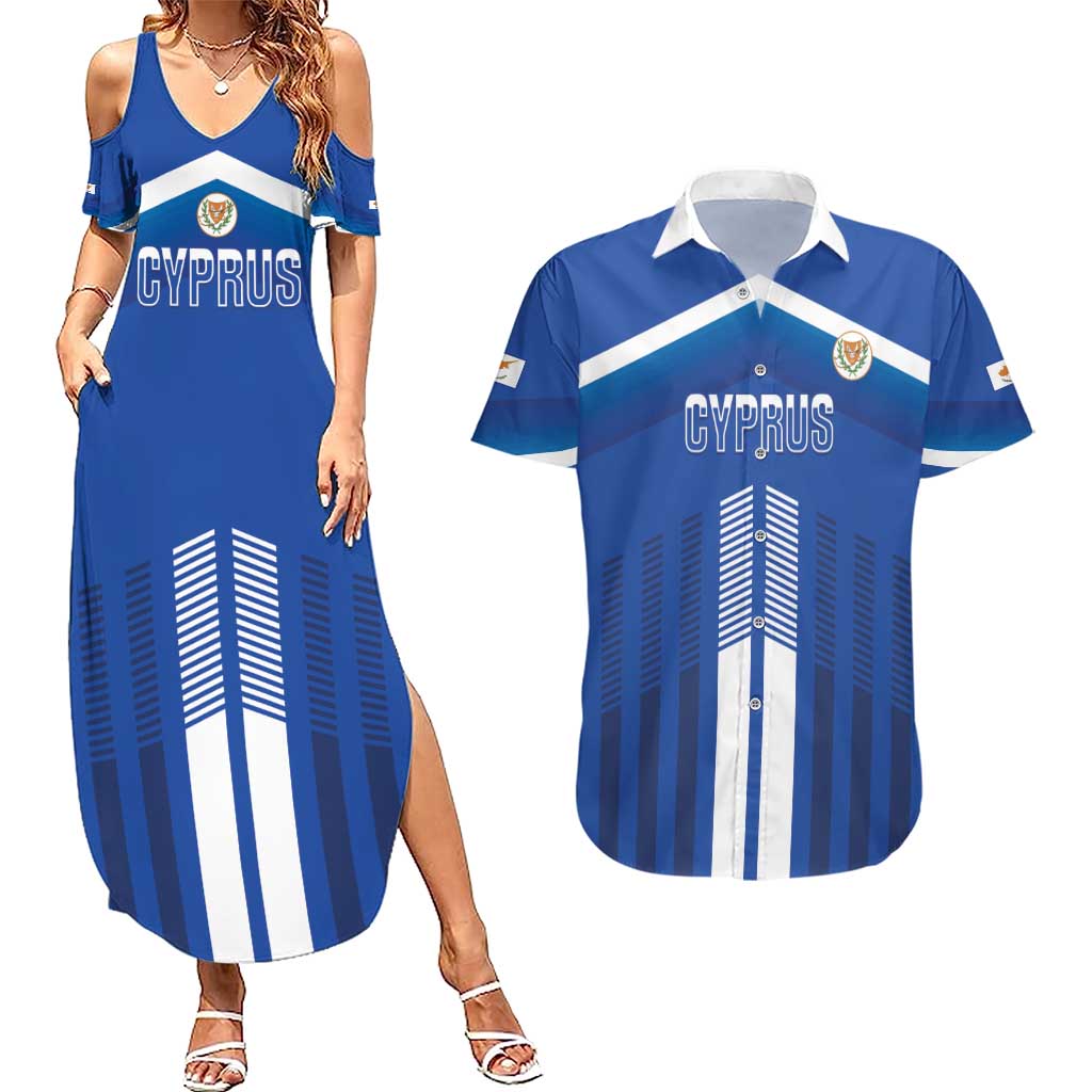 Custom Cyprus Football Couples Matching Summer Maxi Dress and Hawaiian Shirt Go Champions