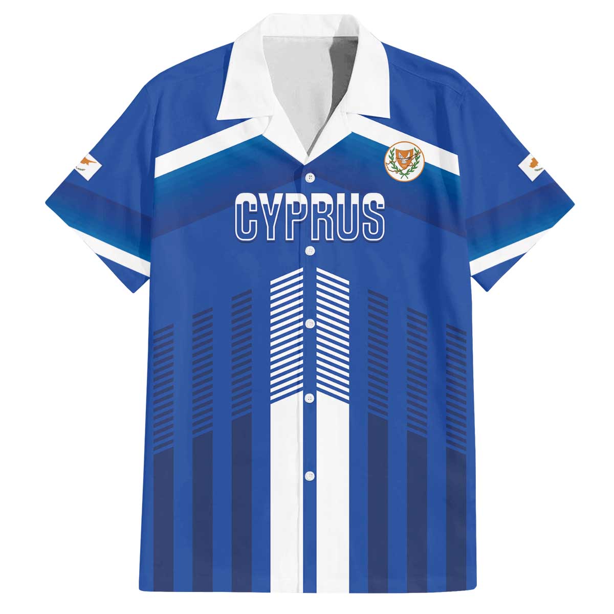 Custom Cyprus Football Family Matching Off The Shoulder Long Sleeve Dress and Hawaiian Shirt Go Champions