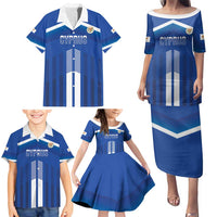 Custom Cyprus Football Family Matching Puletasi and Hawaiian Shirt Go Champions