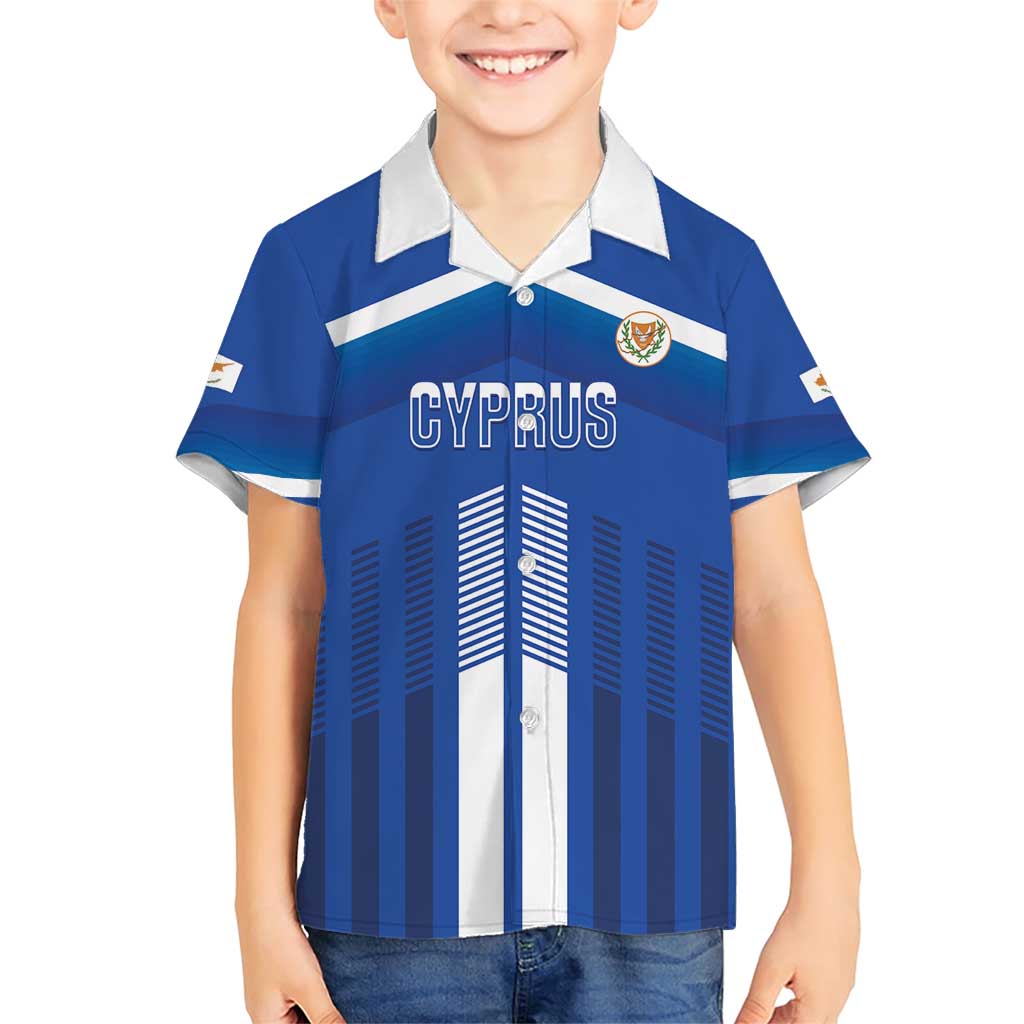 Custom Cyprus Football Family Matching Short Sleeve Bodycon Dress and Hawaiian Shirt Go Champions