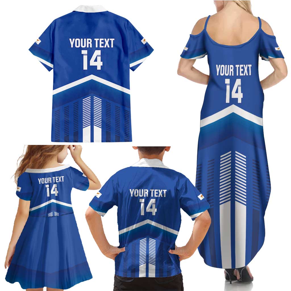 Custom Cyprus Football Family Matching Summer Maxi Dress and Hawaiian Shirt Go Champions