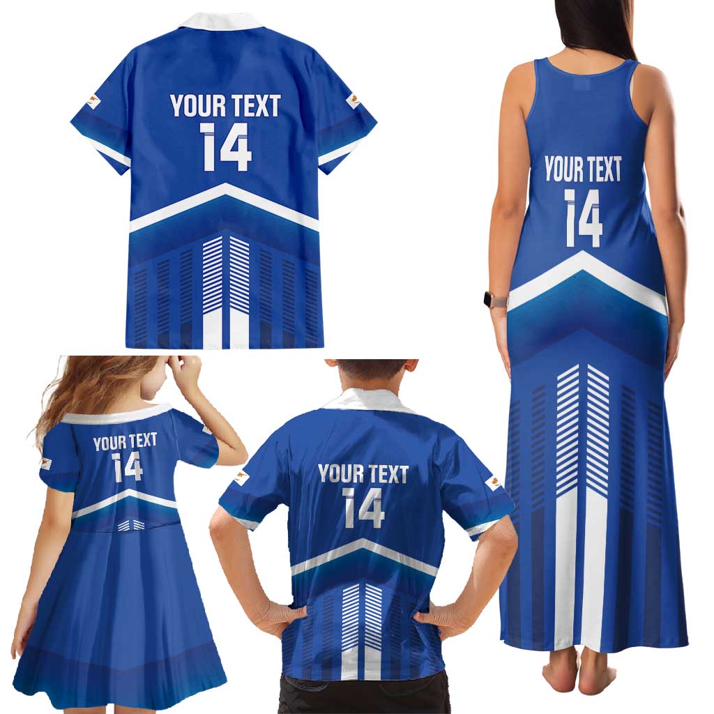 Custom Cyprus Football Family Matching Tank Maxi Dress and Hawaiian Shirt Go Champions