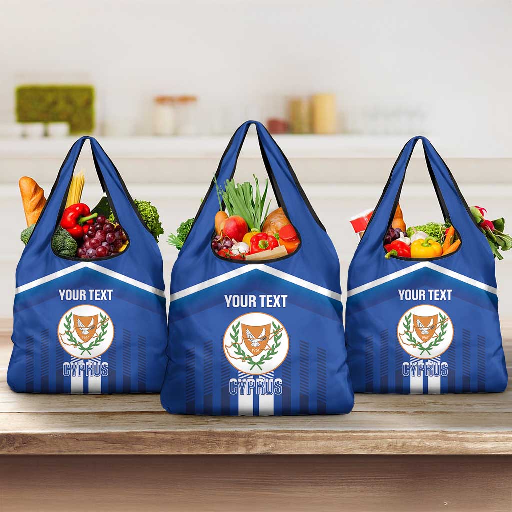 Custom Cyprus Football Grocery Bag Go Champions
