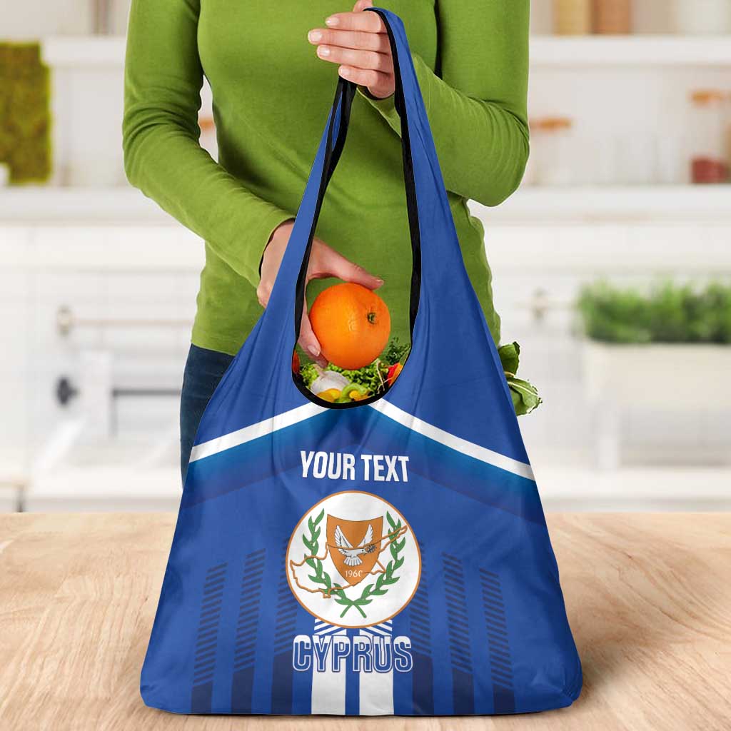 Custom Cyprus Football Grocery Bag Go Champions