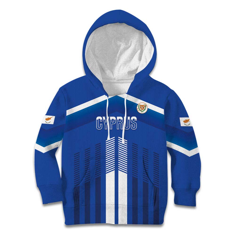Custom Cyprus Football Kid Hoodie Go Champions